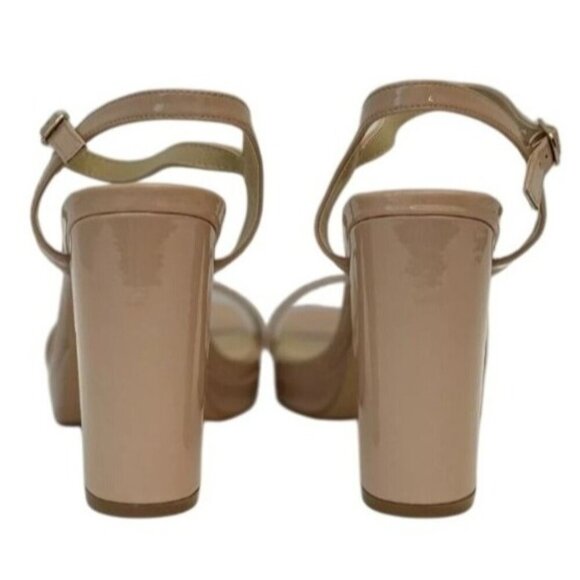 KAYLEEN / Nahlah-7 / Block Heel / Nude Patent /  Leather / Platform / Sandals - Picture 4 of 7